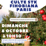 Culte STK Fihobiana Paris - Dimanche 8 octobre 2023