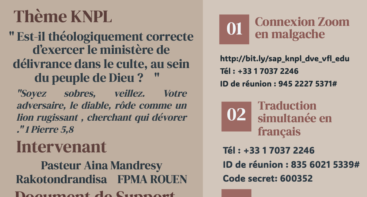 FORMATIONS KNPL – Chaque mercredi – 20h-21h