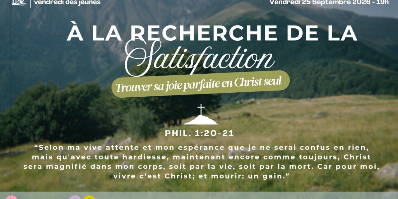 [STK Paris] VDJ – 25 septembre 2026 – À la recherche de la satisfaction