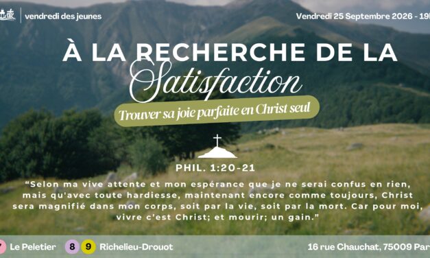 [STK Paris] VDJ – 25 septembre 2026 – À la recherche de la satisfaction